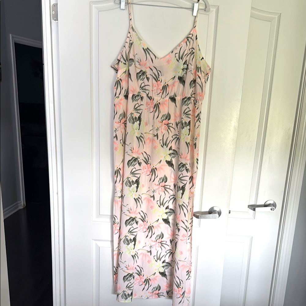 H&M Sheer Floral Maxi Dress with Spaghetti Straps XL